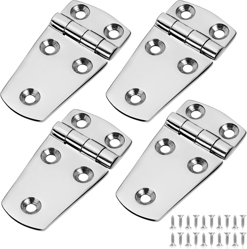 ODYSUNRAL Marine Boat Hatch Hinges Stainless Steel, 3 inch x 1.5 inches(76 x 38mm) 5 Holes, No Noise, Heavy Duty 316 Stainless Steel with Screws (4 PCS) - Image 1